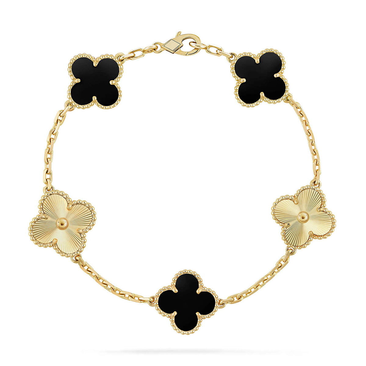 [Liorra] CLOVER 5 MOTIF ONYXS BRACELET COLLECTION