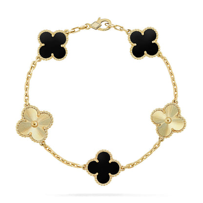 [Liorra] CLOVER 5 MOTIF ONYXS BRACELET COLLECTION