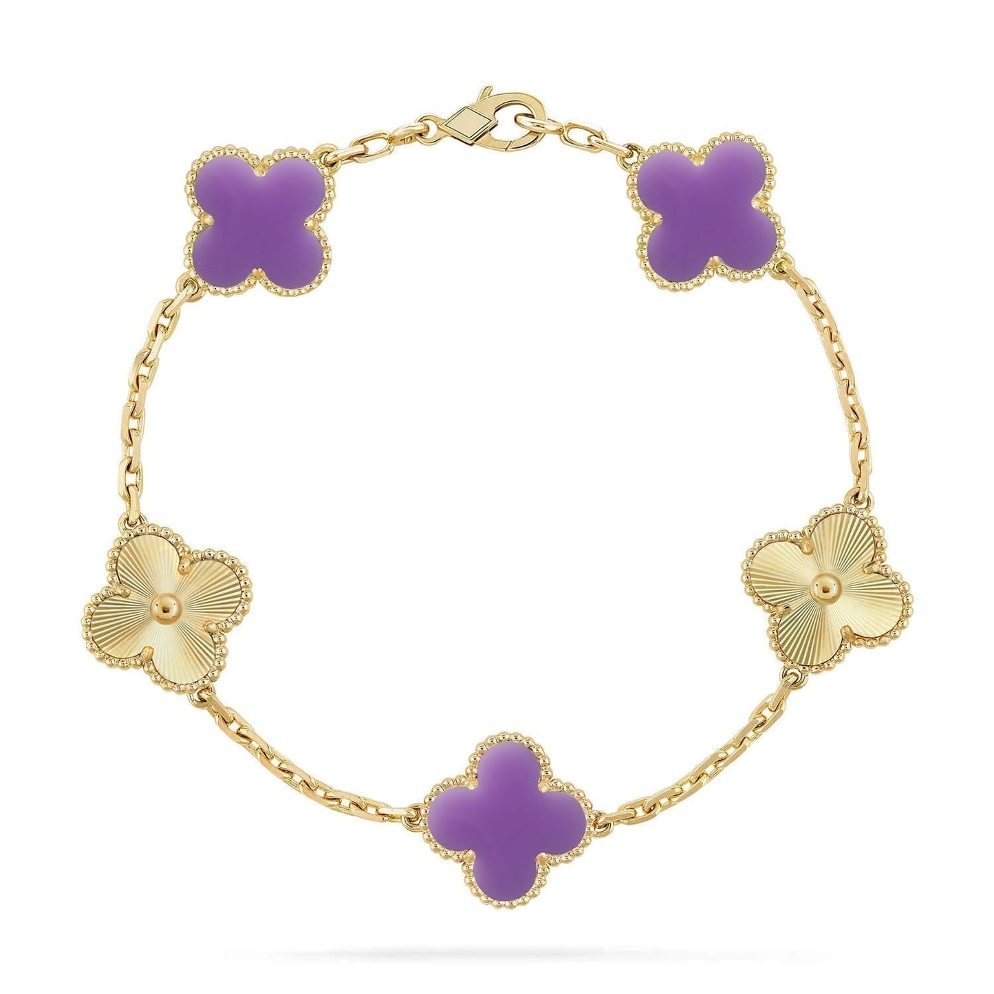[Liorra]CLOVER 5 MOTIF LIGHT PURPLE BRACELET COLLECTION