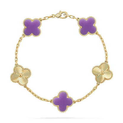 [Liorra]CLOVER 5 MOTIF LIGHT PURPLE BRACELET COLLECTION