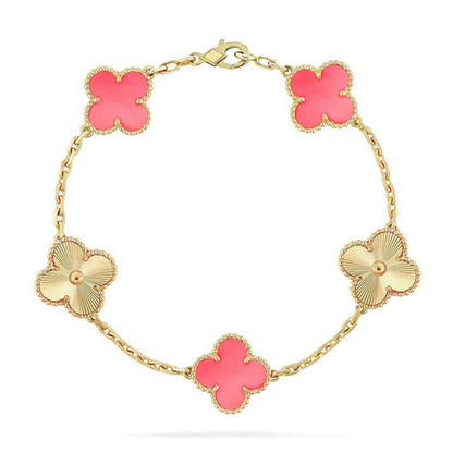 [Liorra] CLOVER 5 MOTIFS  PINK MOP BRACELET COLLECTION