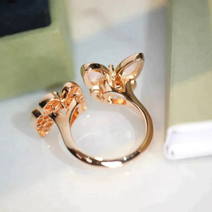 [Liorra]TWIN BUTTERFLY DIAMOND MOP RING