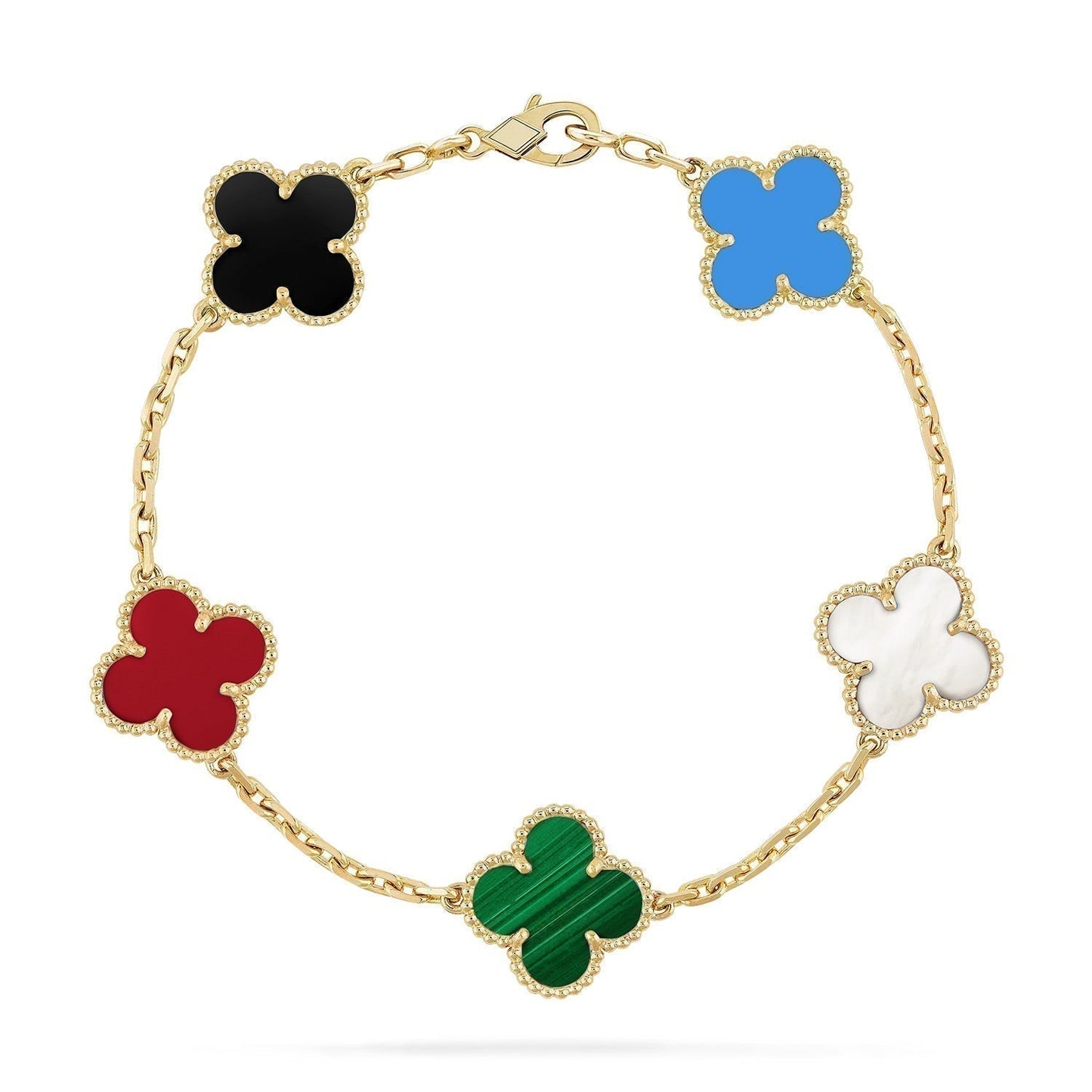 [Liorra]CLOVER 5 MOTIFS MULTICOLOR BRACELET