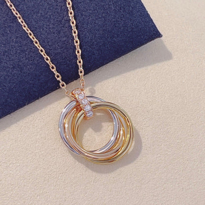 [Liorra]TRINITY NECKLACE GOLD  DIAMONDS