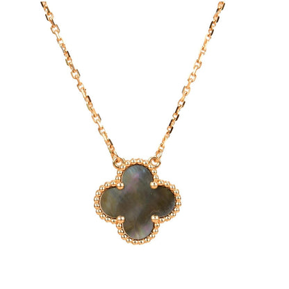 [Liorra]CLOVER 15MM  GRAY MOTHER OF PEARL NECKLACE