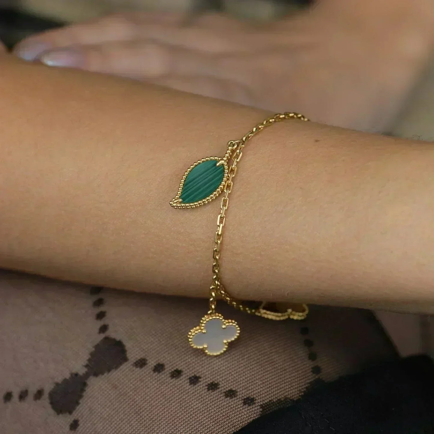 [Liorra]LUCKY SPRING 5 MOTIF GOLD BRACELET