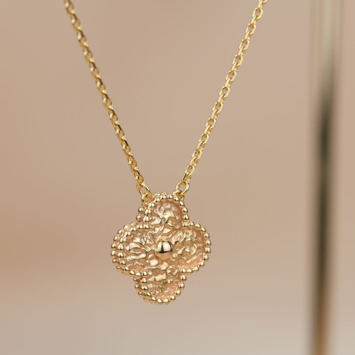 [Liorra]CLOVER 15MM  BRONZING NECKLACE