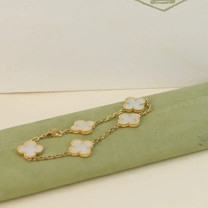 [Liorra]CLOVER WHITE PEARL MOP 5 MOTIF BRACELET COLLECTION