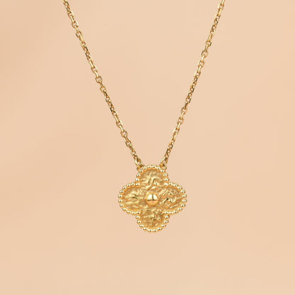 [Liorra]CLOVER 15MM  BRONZING NECKLACE