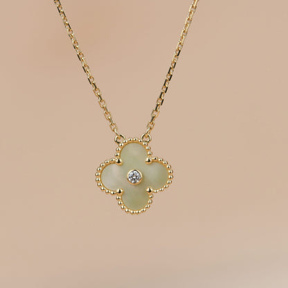 [Liorra]CLOVER 15MM DIAMOND GOLD MOTHER OF PEARL NECKLACE