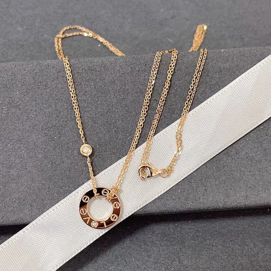 [Liorra]LOVE NECKLACE 16MM 2 DIAMONDS