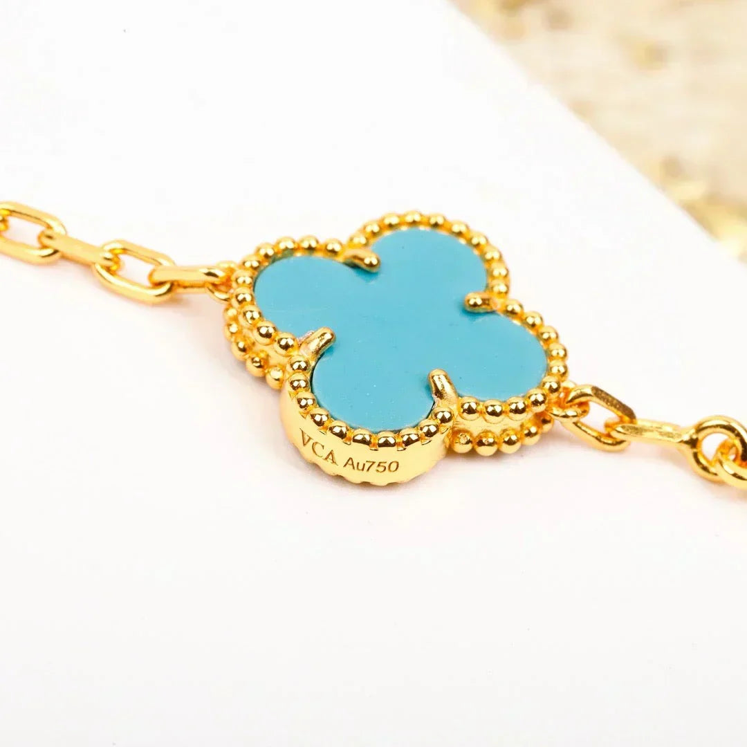 [Liorra] CLOVER 5 MOTIF TURQUOISE BRACELET COLLECTION
