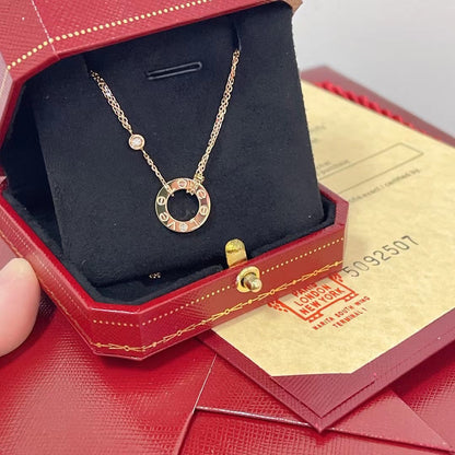 [Liorra]LOVE NECKLACE 16MM 2 DIAMONDS