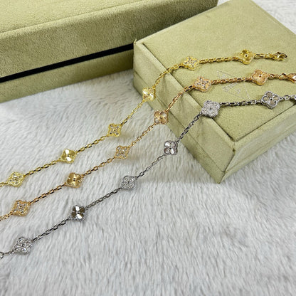 [Liorra]CLOVER 6 MOTIF DIAMOND LASER BRACELET-w