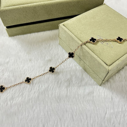 [Liorra]CLOVER 6 MOTIF  ONYXS BRACELET-w