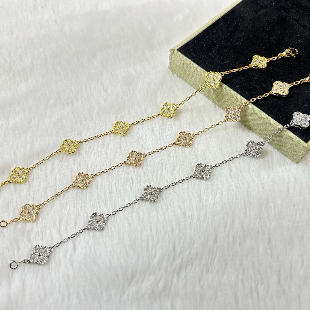 [Liorra]CLOVER 6 MOTIF DIAMOND BRACELET