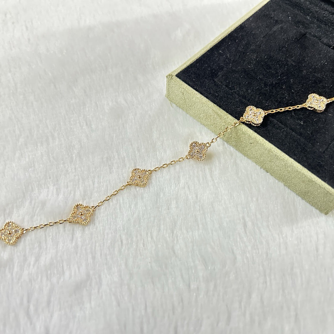 [Liorra]CLOVER 6 MOTIF DIAMOND BRACELET