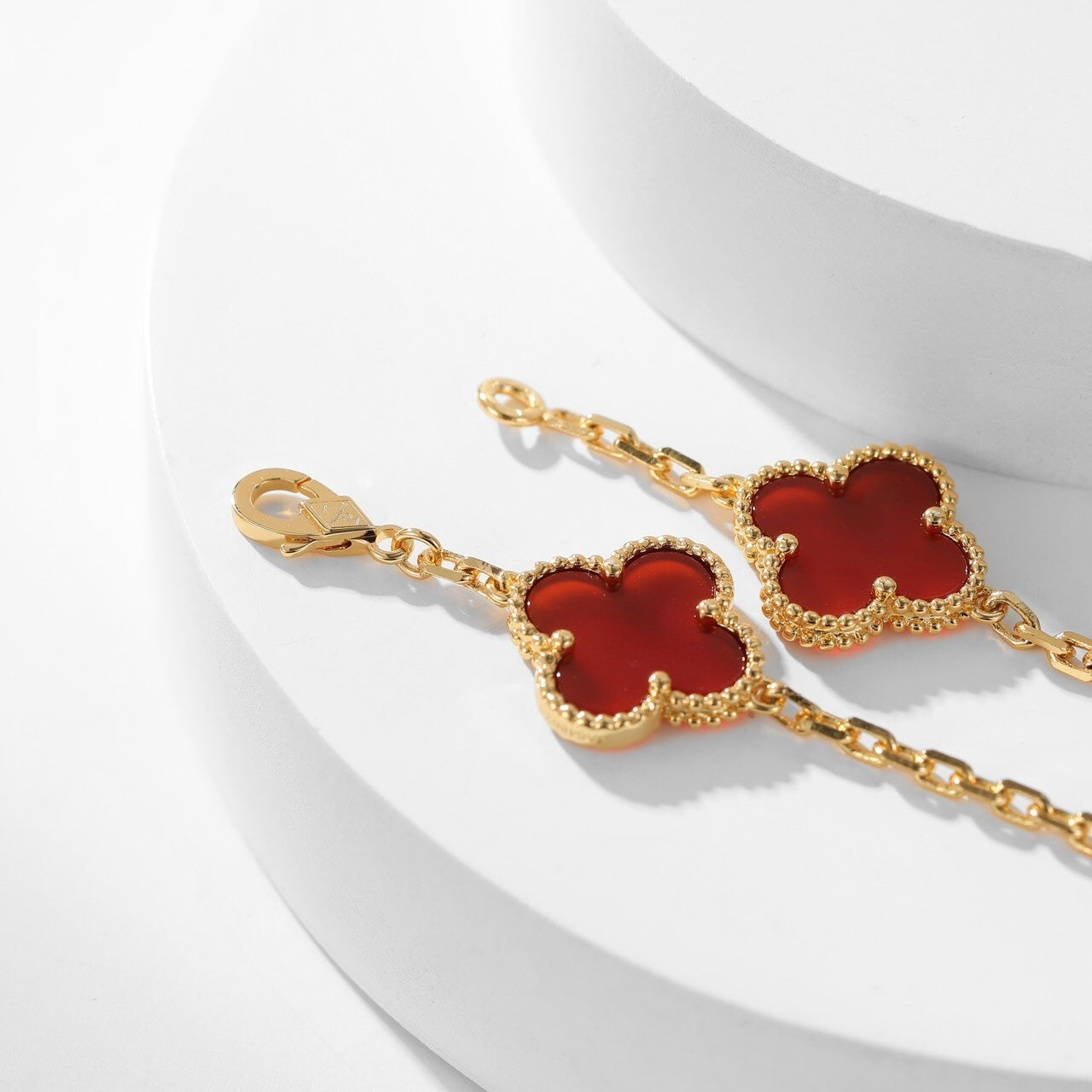 [Liorra]CLOVER 10 MOTIFS CARNELIAN NECKLACE