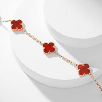 [Liorra]CLOVER 10 MOTIFS CARNELIAN NECKLACE