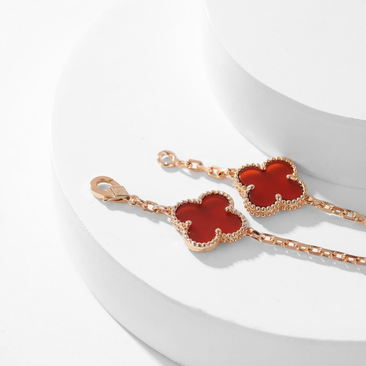 [Liorra]CLOVER 10 MOTIFS CARNELIAN NECKLACE