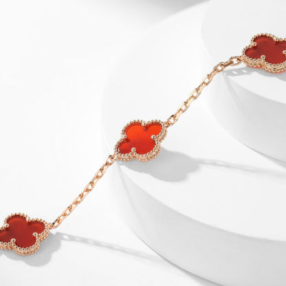 [Liorra]CLOVER 10 MOTIFS CARNELIAN NECKLACE