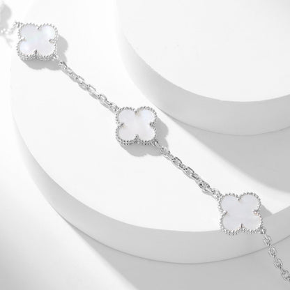 [Liorra]CLOVER 10 MOTIFS WHITE MOTHER OF PEARL NECKLACE