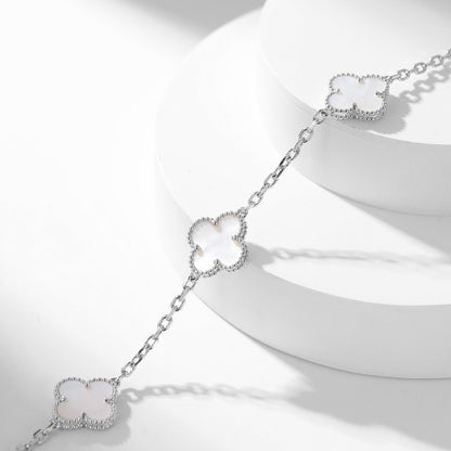 [Liorra]CLOVER 10 MOTIFS WHITE MOTHER OF PEARL NECKLACE