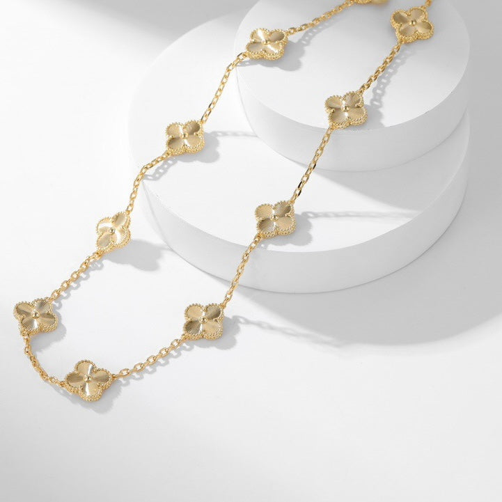 [Liorra]CLOVER 10 MOTIFS LASER NECKLACE