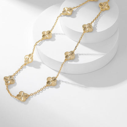 [Liorra]CLOVER 10 MOTIFS LASER NECKLACE