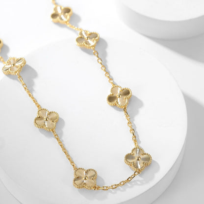 [Liorra]CLOVER 10 MOTIFS LASER NECKLACE