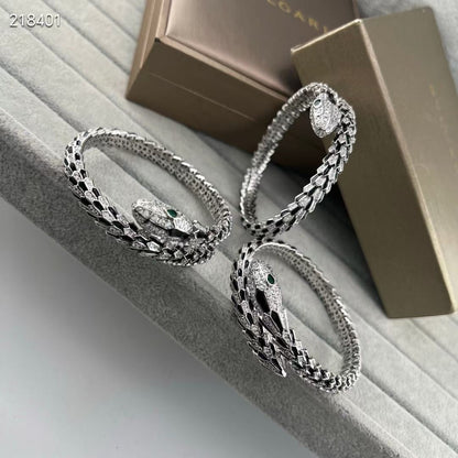 [Liorra]NEW OBSIDIAN & DIAMOND SERPENT BRACELET