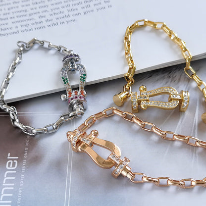 [Liorra]FORCE LARGE HORSESHOE CLASP  METAL BRACELET