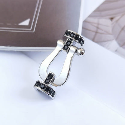 [Liorra]FORCE LARGE HORSESHOE BLACK DIAMOND BRACELET SILVER