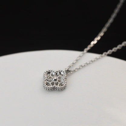 [Liorra]CLOVER MINI 9.5MM PENDANT DIAMOND NECKLACE