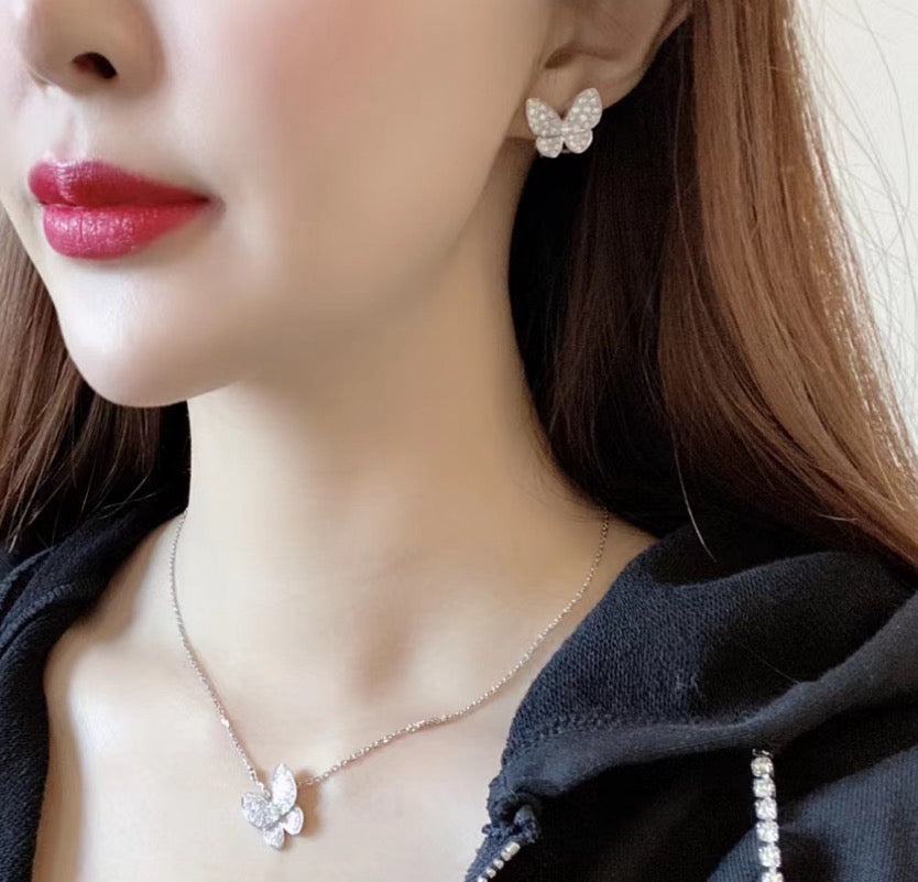 [Liorra]BUTTERFLY ALL DIAMOND EARRINGS
