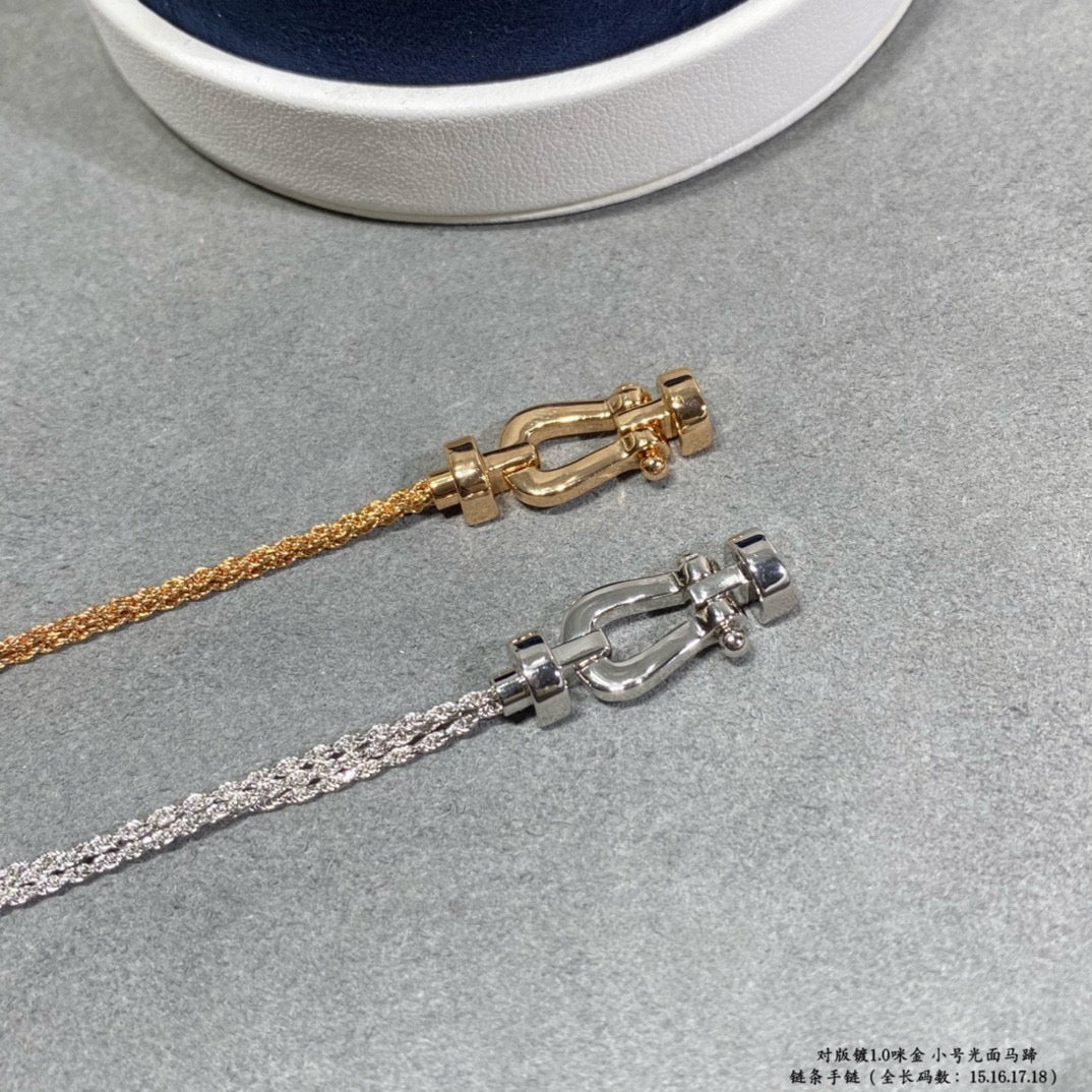 [Liorra]FORCE SMALL HORSESHOE  DIAMOND CHAIN ROPE BRACELET