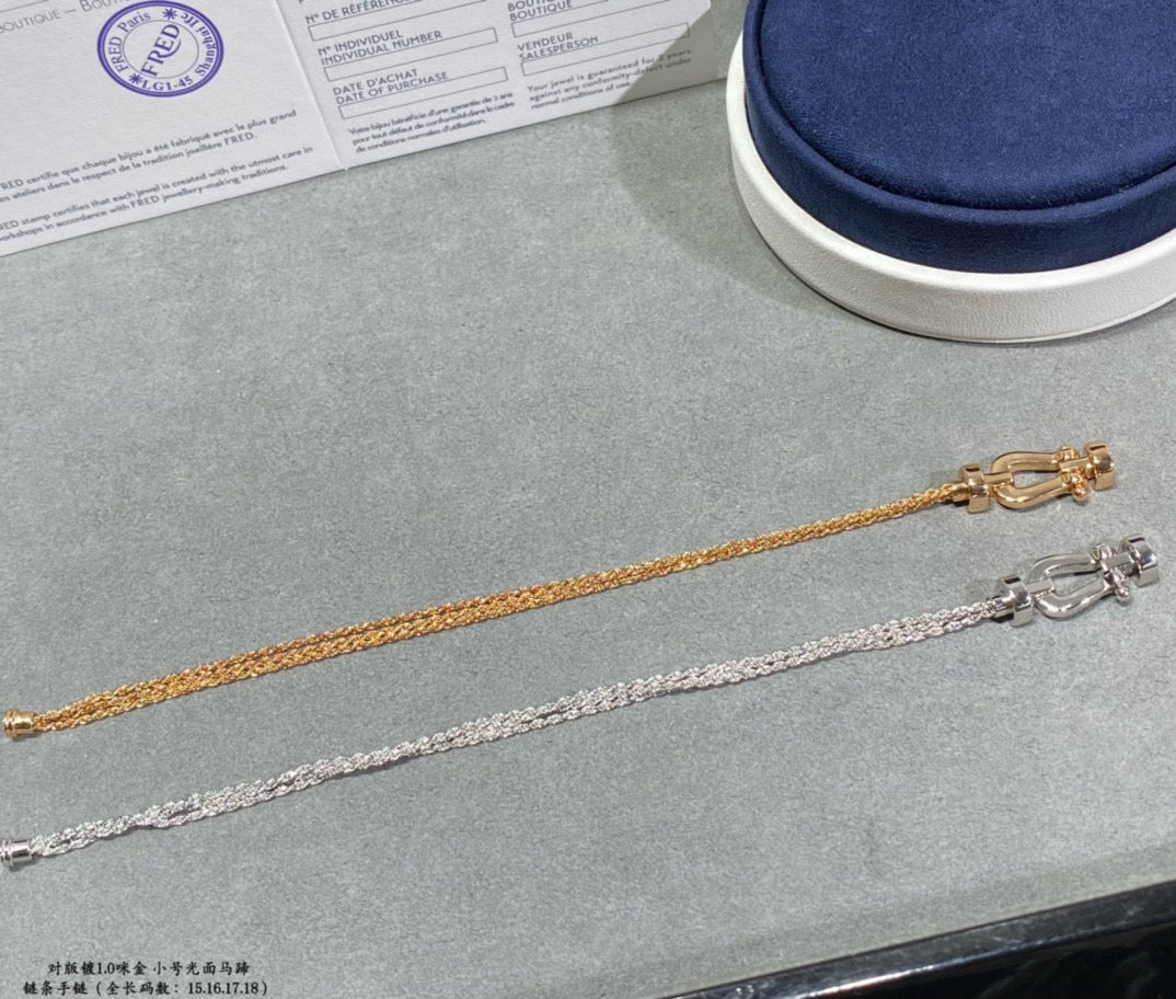 [Liorra]FORCE SMALL HORSESHOE  DIAMOND CHAIN ROPE BRACELET