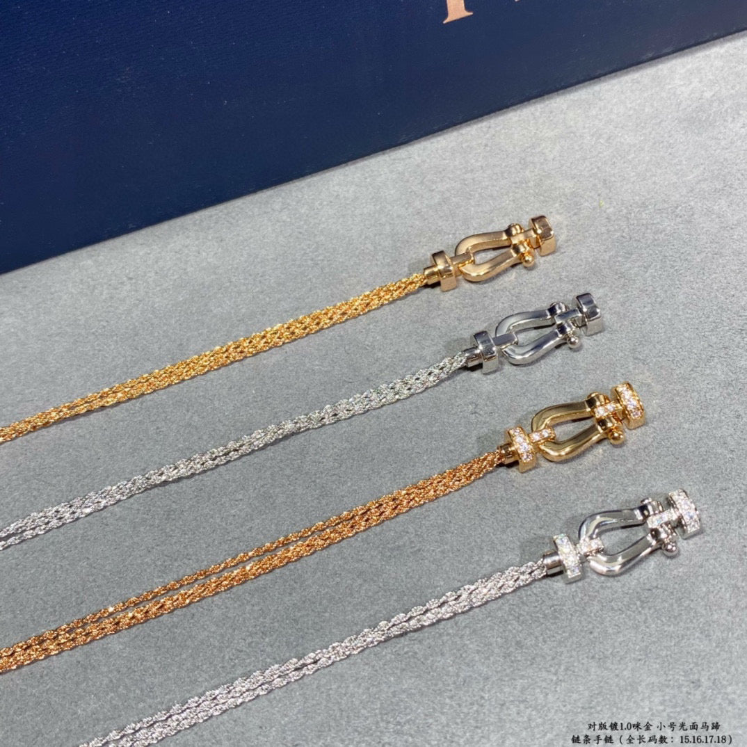 [Liorra]FORCE SMALL HORSESHOE  DIAMOND CHAIN ROPE BRACELET