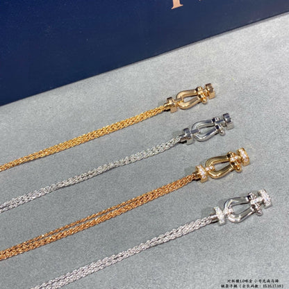 [Liorra]FORCE SMALL HORSESHOE  DIAMOND CHAIN ROPE BRACELET