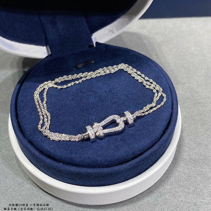 [Liorra]FORCE SMALL HORSESHOE  DIAMOND CHAIN ROPE BRACELET