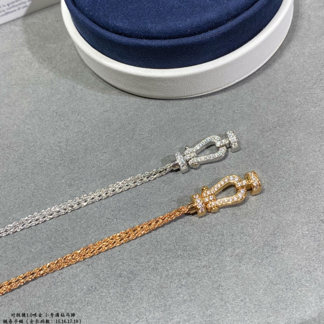 [Liorra]FORCE SMALL HORSESHOE  DIAMOND CHAIN ROPE BRACELET