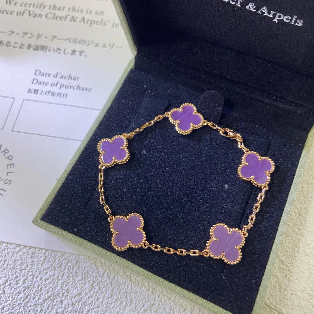 [Liorra] CLOVER 5 MOTIF VIOLET BRACELET COLLECTION