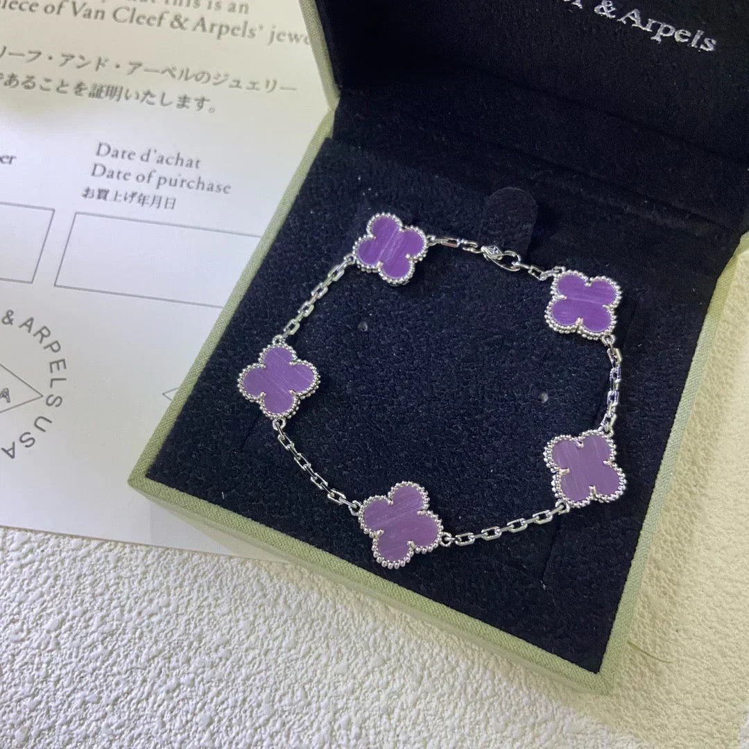 [Liorra] CLOVER 5 MOTIF VIOLET BRACELET COLLECTION
