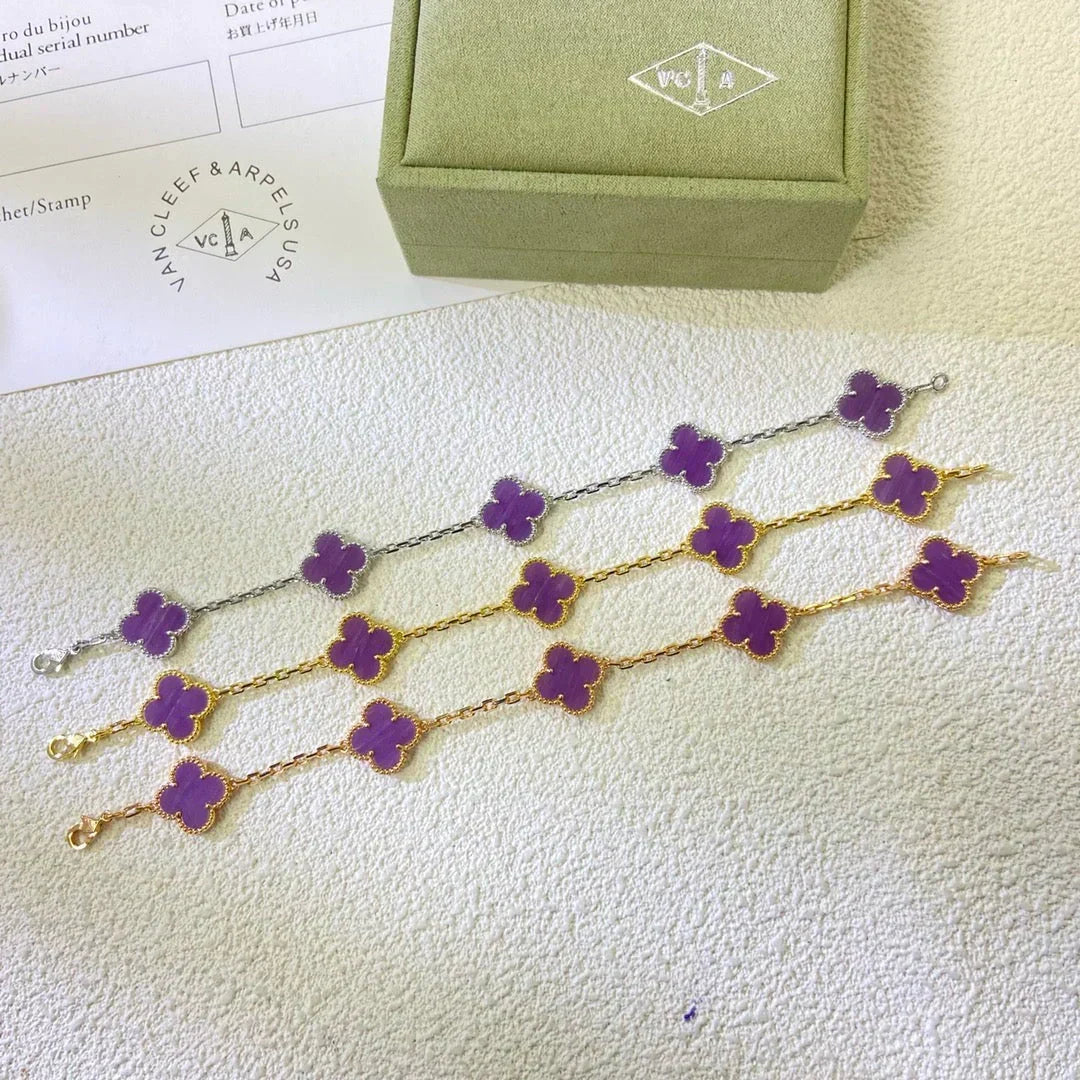 [Liorra] CLOVER 5 MOTIF VIOLET BRACELET COLLECTION