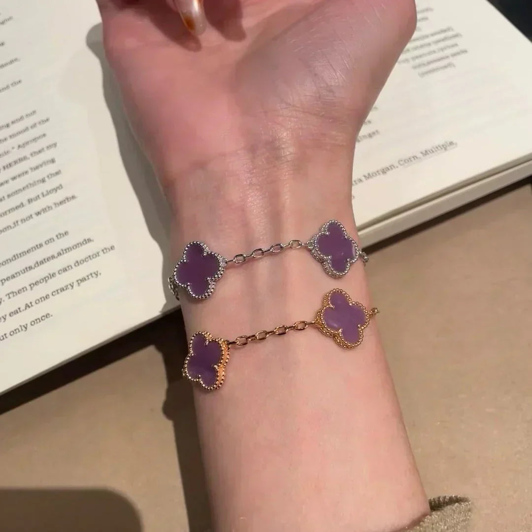 [Liorra] CLOVER 5 MOTIF VIOLET BRACELET COLLECTION