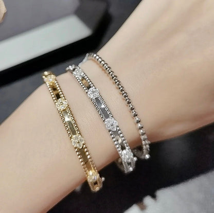 [Liorra]CLOVER BRACELET 4MM DIAMONDS