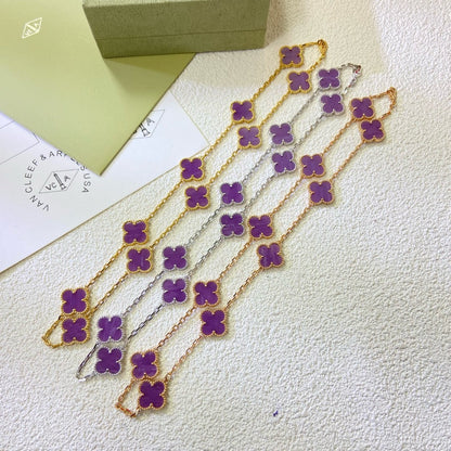 [Liorra Jewelry]CLOVER 10 MOTIFS  PURPLE VIOLET  NECKLACE