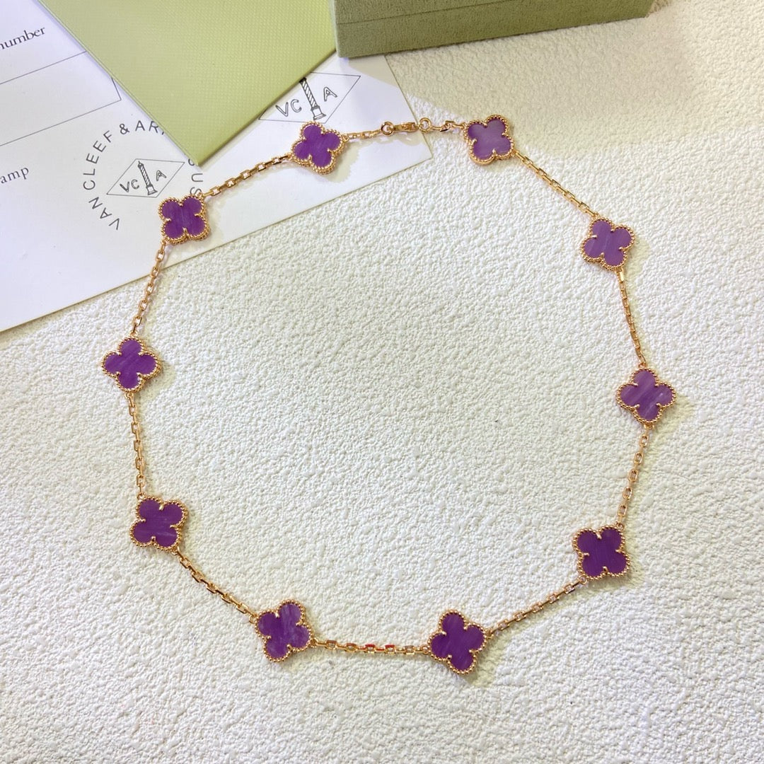 [Liorra Jewelry]CLOVER 10 MOTIFS  PURPLE VIOLET  NECKLACE