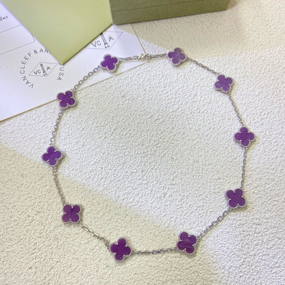 [Liorra Jewelry]CLOVER 10 MOTIFS  PURPLE VIOLET  NECKLACE