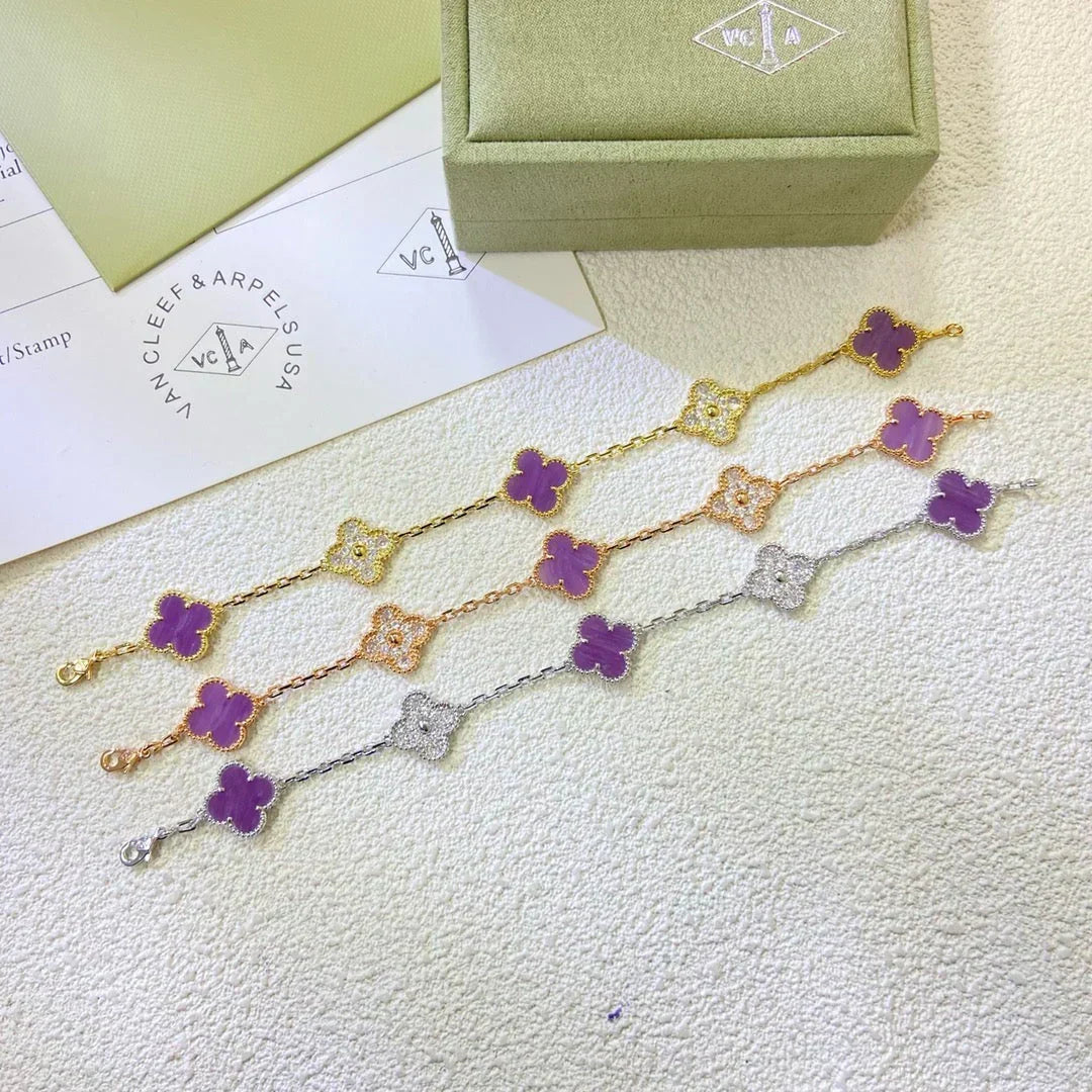 [Liorra] CLOVER 5 MOTIF VIOLET BRACELET COLLECTION